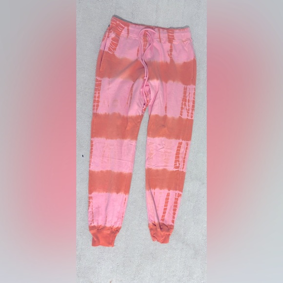 ROLLER RABBIT - SIZE SMALL - PINK AND ORANGE TIE DYE SWEATPANTS - Picture 1 of 4
